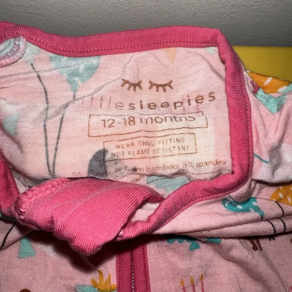 Little Sleepies Party Animals Pink 12/18